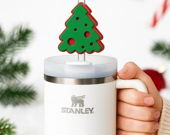 Christmas Straw Topper, Christmas Tree, 10mm, Holiday Straw, Christmas Decors, Gift for Christmas, Ready to Print, 3D STL Digital Download