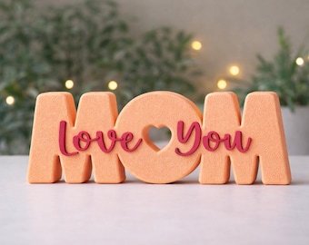 Mom Decor | Love You Mom Sign | Mother’s Day Gift | 3D STL File - Digital Download