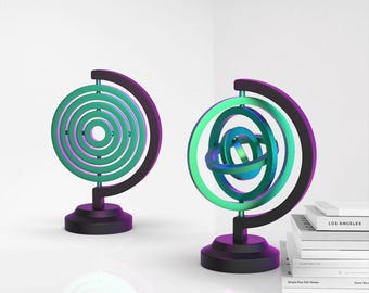 3D-gyroskop Fidget, skrivbordsgyroskopmodell, skrivbordsleksak, antistress-avslappningsleksak, sensoriskt fokus, digital nedladdning av 3D STL-fil