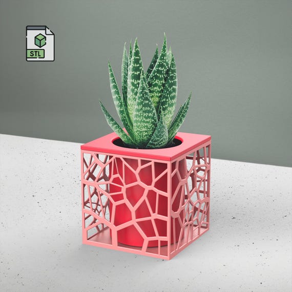 Voronoi Floral Vase, Decorative Voronoi Pot, Decoration for Home & Living Room, Voronoi Pattern, Cool Surprise, 3D STL File Digital Download