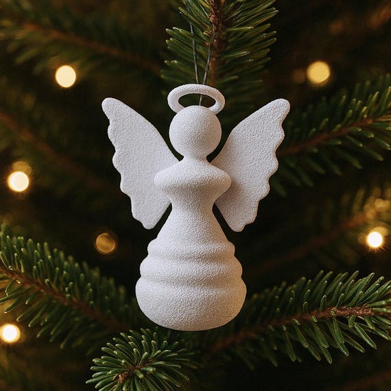 Angel Christmas Ornament, 3D Christmas Decor, Christmas Decoration, Christmas Gift, Angel Figurine, Ready to Print, 3D STL Digital Download