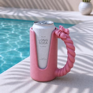 Bow Can Holder | Ribbon Drink Cooler with Twisted Handle - 12oz Can | 3D STL File - Digital Download image 2