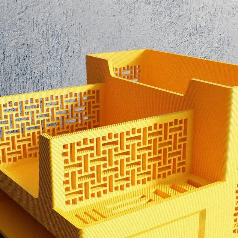 Multi-Functional Organizer, Desktop Pen Holder, SD Card, USB, Sticky Note Drawer Storage, Minimalist Desk Box, 3D STL File Digital Download image 2