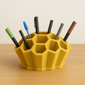 3D Wabenstifthalter, Schreibtischhalter, Stifthalter, Pinselhalter, Büromaterial, Geschenk zum Drucken, 3D STL-Datei Digitaler Download