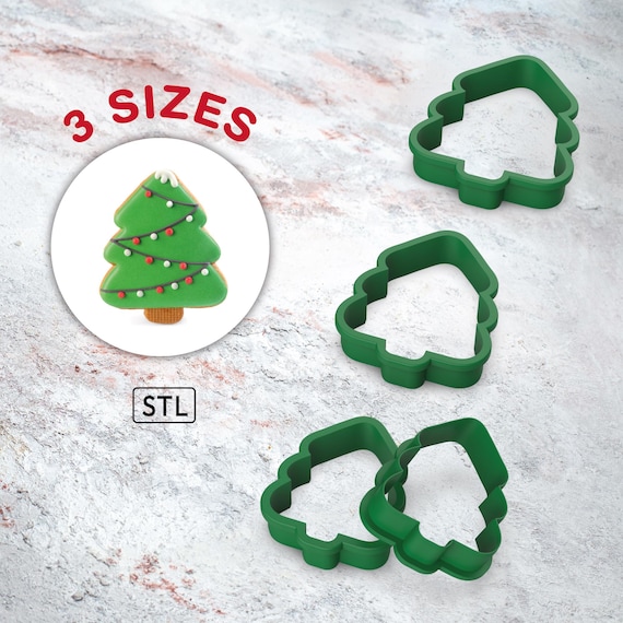 Christmas Tree Cookie Cutter, 3Size, Christmas Tree Shape, Christmas Decor, Gift for Christmas, Ready to Print, 3D STL File Digital Download