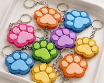 Cute Paw Keychain/Keyring, Surprise for Animal Lovers, Unique Pet Lover's Accessory, Ready to Print, 3D STL File Digital Download