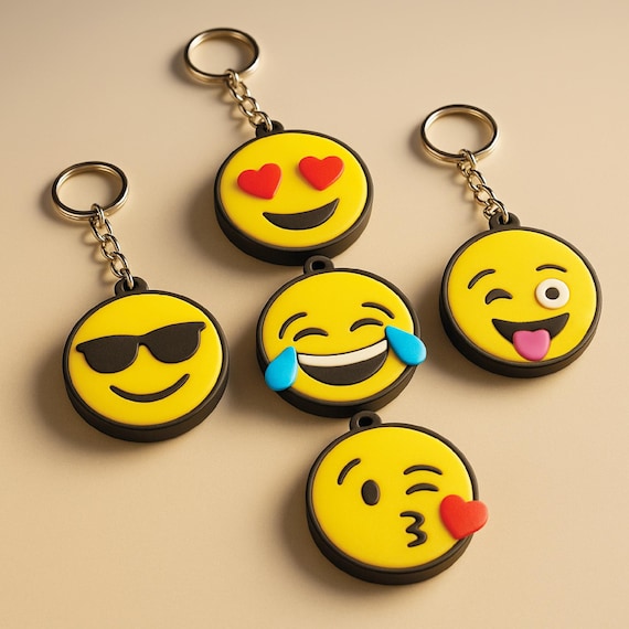 Emoji Keychain Set (5pcs) – Cute and Fun Emoji Keyrings! Perfect Gift for Emoji Lovers, Ready to Print, Instant 3D STL File Digital Download