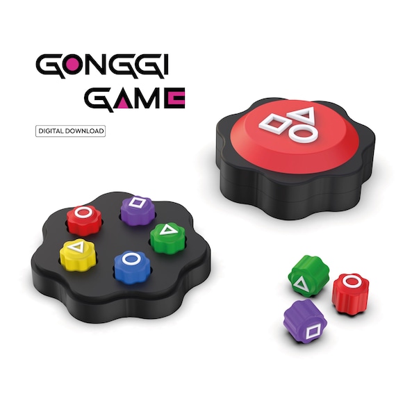 3D Squ!d Game Style Gonggi Set, Gonggi Game Set, Korean Jacks, Traditional Skill Fidget Game, Ready to Print, 3D STL File DIGITAL DOWNLOADS
