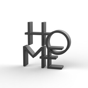 Modern HOME Word Sign | 3D Typography Sculpture | Minimalist Home Decor | STL File - Digital Download image 9