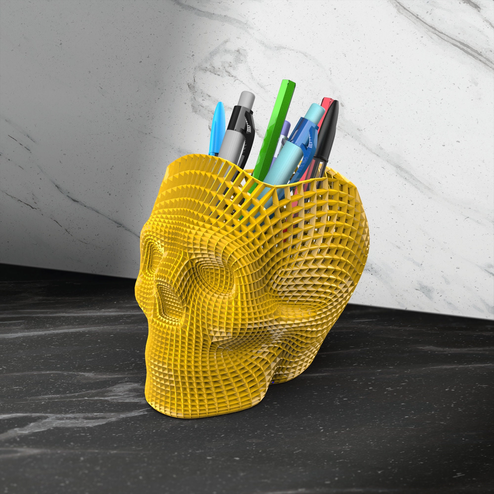 STL file Organizer holder for pens and pencils Initials C - Porta penne e  matite Iniziali C 🪞・Model to download and 3D print・Cults