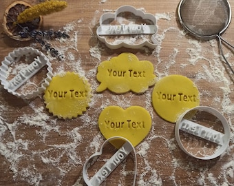 Personaliseer je tekst koekjesvorm, aangepast idee cadeau, vier verschillende vormen, koekjesvorm, koekjesvorm, 3D STL-bestand digitale download