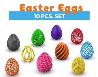 Easter Eggs 10 pcs Set, Easter Egg Gift, 3D Printing for Decoration, 3D Dragon Eggs, 3D Home Decor , Ready to Print, 3D STL Digital Download