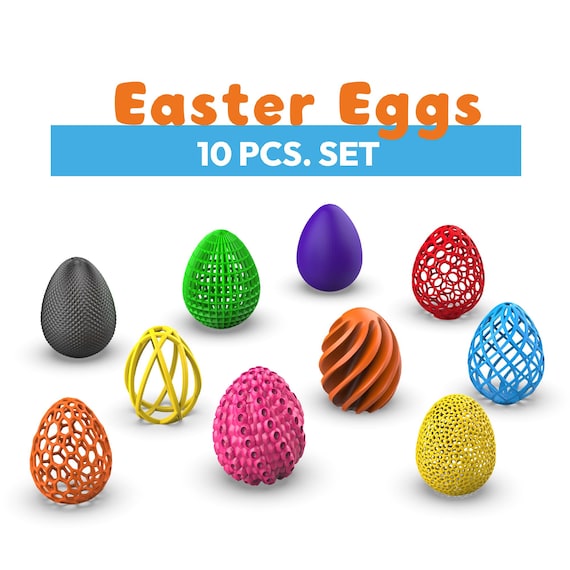 Easter Eggs 10 pcs Set, Easter Egg Gift, 3D Printing for Decoration, 3D Dragon Eggs, 3D Home Decor , Ready to Print, 3D STL Digital Download