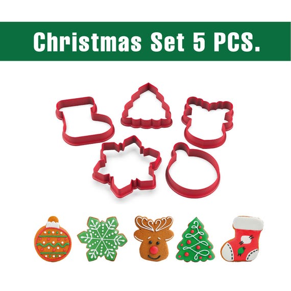 Christmas Cookie Cutter Set (5 PCS.), Festive Holiday Baking Tools, Shapes Cutter, Fun Christmas Gift, 3D Set, 3D STL File Digital Download