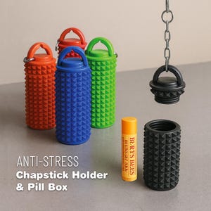 Spiky Fidget Schlüsselanhänger, Anti Stres Spielzeug, Chapstick Halter, Pillendose, Container Design, Mehrzweck, für ASMR - ADHD, 3D STL Digital Download