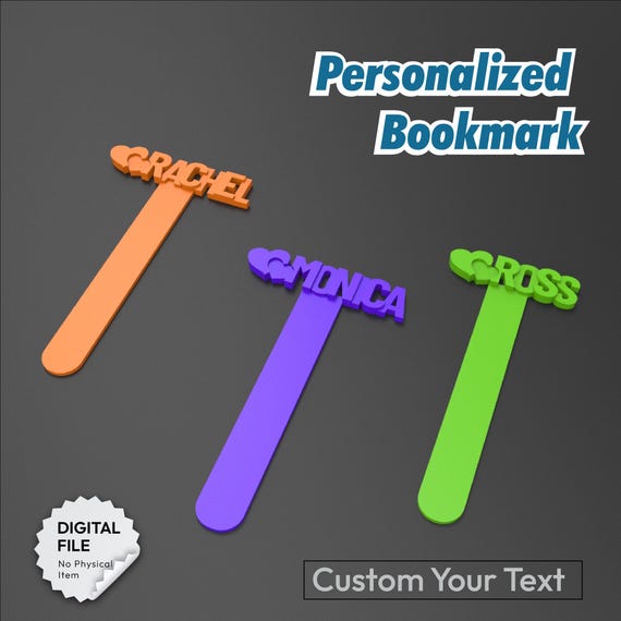 Personalized BookMark, Custom Name BookMark, 100% Personalized BookMark for You, Gift Idea, Back to School Gift, 3D STL Digital Download