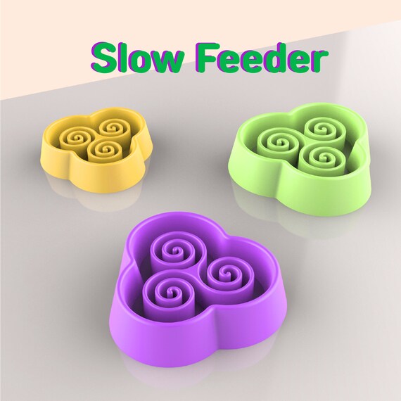 Triskelion Slow Feeder, 3D Dog or Cat Bowl, Safe Food, Slow Digestion, Surprise for Animal, Ready to Print, 3D STL File Digital Download