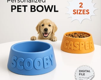 Cuenco personalizado para perro o gato, sorpresa para amantes de los animales, regalo de cumpleaños para perro o gato, 2 tamaños: grande o pequeño / Archivo STL 3D, descarga digital