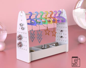 Soporte para pendientes 3D (archivo STL), modelo de exhibición de joyería para impresión 3D.