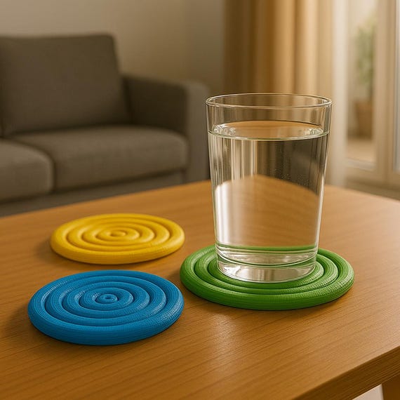 Minimalistic Circle Coaster, Modern Nordic Style, Modern Deco Crafty, Special Gift, for Coffee Lovers, 3D Print STL Models Digital Download