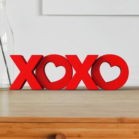 XOXO 3D Decor, Letter Art, Sign Decor, Cute Valentine’s Day Decoration, Romantic Home Decor,  Perfect Gift Option, 3D STL Digital Download