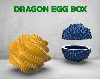 Dragon Egg Boxes, Easter Egg 2 pcs. Set, Fascinating Dragon 3D Egg, Mystery Egg, 3D STL File Digital Download