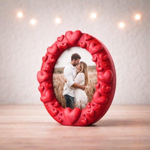 Heart Photo Frame | Romantic Hearts Border Picture Frame | Anniversary & Valentine’s Day | 3D STL File - Digital Download
