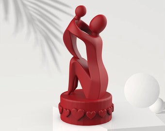 Sculpture fête des mères, décoration 3D mère et enfant, cadeau fête des mères, cadeau pour une mère, prêt à imprimer, fichier 3D STL en téléchargement numérique