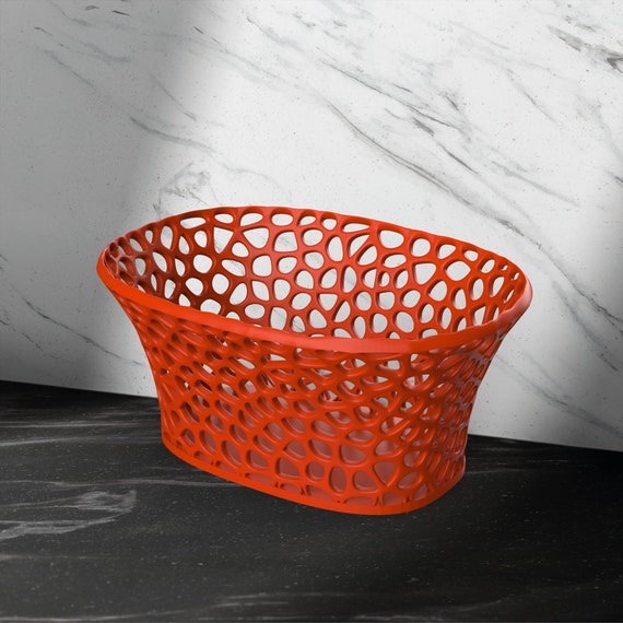 Voronoi Decorative Basket, Fruit Bowl, Orchid Bowl Pot Planter, Voronoi Spheres Pattern, Cool Surprise & Gift, 3D STL File Digital Download
