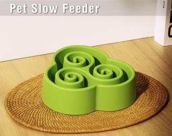 Triskelion Slow Feeder, 3D Dog or Cat Bowl, Safe Food, Slow Digestion, Surprise for Animal, Ready to Print | 3D STL File Digital Download