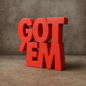 3D Got &#39;Em Decor, Sneakerhead Gift, Sneaker Art Accessory, Word Art, Hypebeast Decor, Streetwear Lovers, K@WS Catch, 3D STL Digital Download