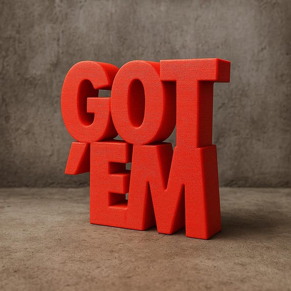 3D Got 'Em Decor, Sneakerhead Gift, Sneaker Art Accessory, Word Art, Hypebeast Decor, Streetwear Lovers, K@WS Catch, 3D STL Digital Download
