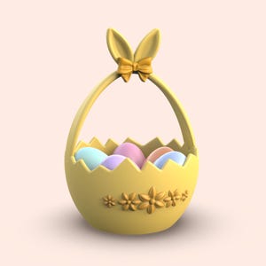 3D Easter Bunny Basket, Cracked Egg Bowl, Egg Hunt Gift, Candy Holder fr Easter, Bunny Ear Easter, Butterfly Bunny Egg, Digital STL Download