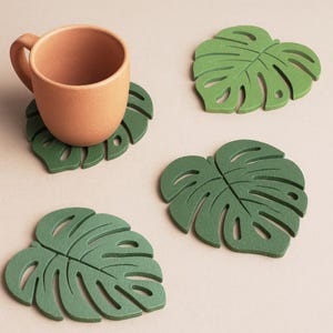 Monstera Leaf Coaster, Tropical Home Decor STL File, Eco-Friendly Drink Coasters, Gift Plant Buddy, 3D STL Digital Download