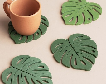 Monstera Leaf Coaster, Tropical Home Decor STL File, Eco-Friendly Drink Coasters, Gift Plant Buddy, 3D STL Digital Download