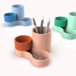 Organizador 3D; Caneta, pincel e pequenos materiais de escritório, porta-canetas de mesa, acessório de mesa moderno - presente, pronto para imprimir, download digital 3D STL