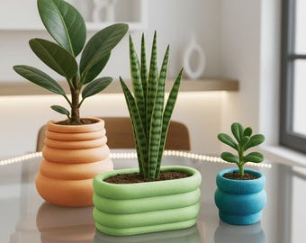 Nordic Minimalist Vase Set, Geometric Vase, 3D Vase Print Files, Modern Deco Crafty, Special Gift, 3D STL File Digital Download