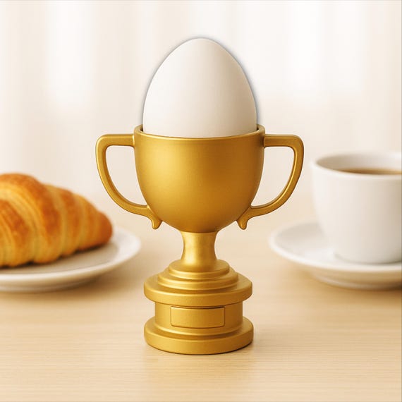 3D Trophy Egg Holder, Champion Cup Egg Holder, Unique Egg Stand, Funny Decor, Easter Egg Gifts, Ready to Print, 3D STL File Digital Download