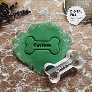 Personalisierter Haustier Name Knochen-Ausstechform, Hundeknochen-Ausstecher, Benutzerdefinierter Hundeknochen-Ausstecher für Haustiere, Haustier-Geschenke | 3D STL Digital Download