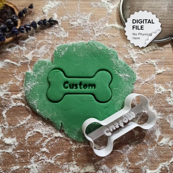 Personalized Pet Name Bone Cookie Cutter, Dog Bone Cookie Cutter, Custom Dog Bone Cookie Cutter for Pets, Pet Gifts, 3D STL Digital Download