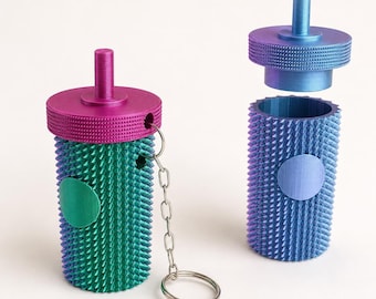 Studded Tumbler Keychain - Pill Box, Removable Screw Top, for Tumbler Lovers, Gift Friends, Ready to Print, 3D STL File Digital Download