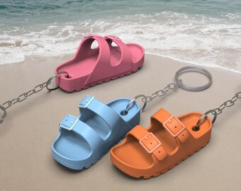 Mini B!rkenstock Keychain 2pcs. Sandal Style Keychain, Summer Collections, Accessory for Keys or Bags, Beach Vibes, 3D STL Digital Download