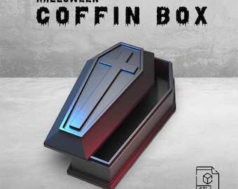 Coffin Box, Halloween Decoration, Coffin Container, Tool - Storage - Jewelry - Decorative BOX, 3D STL File Digital Download