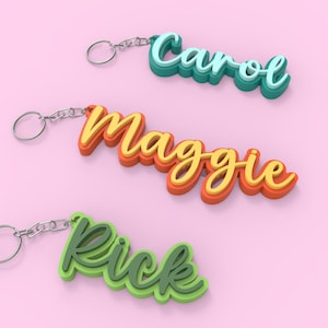 Personalized Border Keychain, Special Handwritten Design, School -Kids Bag Tag, Name Tag, Custom Name Keychain, 3D STL File Digital Download