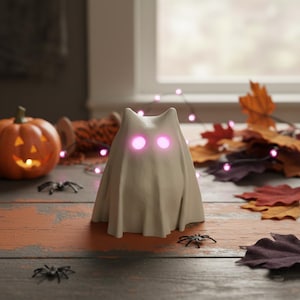 Cat Ghost Figure | Halloween Decoration | Kawaii Halloween Miniature | Cute Boo Ghost for Cat Lovers | 3D STL File - Digital Download
