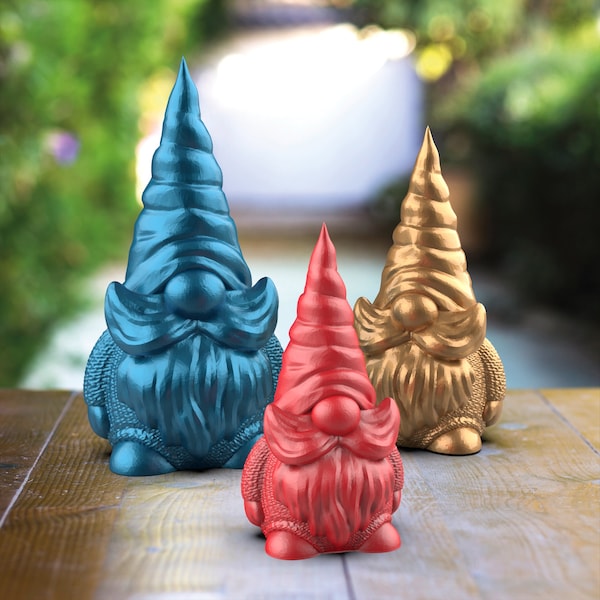 Gnome Figure, 3D Gnome Home & Garden Decor, Garden Gnomes Outdoor Statue Figure, One of a Kind, Ready to Print, 3D STL File Digital Download