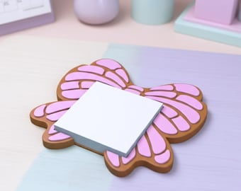 Concha Bow Sticky Note Holder | Butterfly Desk Organizer | Office Gift  & Home Decor | 3D STL File - Digital Download