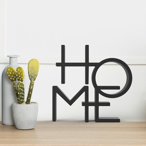 Modern HOME Word Sign | 3D Typography Sculpture | Minimalist Home Decor | STL File - Digital Download image 6