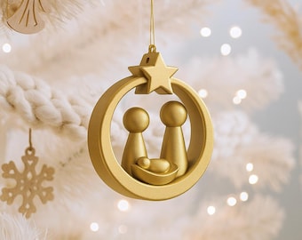 Kerstbal ornament | Heilige stamboomdecoratie | Religieus vakantiedecor | Op geloof geïnspireerd | 3D STL-bestand: digitale download