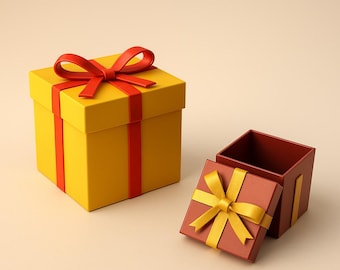 Gift Box Model, Gift Box 3D, Cute Surprise Box, Birthday Gift Idea, Organiser Home Decoration, Ready to Print, 3D STL File Digital Download